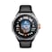 Powerology Alfa Smartwatch 1.43" AMOLED, BT, Zinc Alloy Frame, 100+ Workout Modes, Stress &amp; Sleep Monitoring, 480mAh Battery, 5ATM Waterproof, 5 Days Battery Life, Black Case &amp; Silicone Strap
