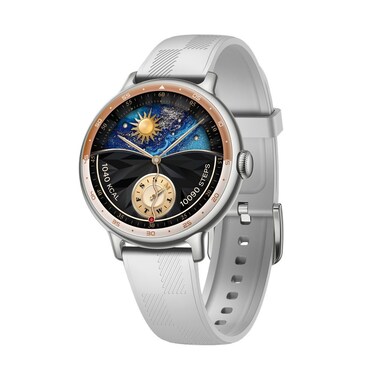 Powerology Gazelle Urban Elegance Smartwatch, 1.19" AMOLED Screen, Bluetooth V5.4, 300mAh Battery, Charging Time 2.5H, Working Time Up to 5 Days, IP68 Waterproof, Women's Health Tracking &ndash; Gray
