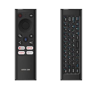 Green Lion Wireless Remote Pro with Keyboard and Mouse, Dual Mode 2.4G + Bluetooth, 800-1200 DPI, 61 Keys, USB-C Charging, 300mAh Battery, Voice Assistant, Shortcut Keys &ndash; Black