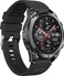 Powerology ساعة اليد الرياضية تيتان المتينة، شاشة AMOLED 1.43"، GPS مدمج، 256MB RAM، بطارية 550mAh، وقت تشغيل يصل إلى 5 أيام، مقاومة للماء 3ATM، بلوتوث V5.3، حزام سيليكون رياضي أسود
