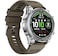 Powerology Titan Rugged Sport Smartwatch, 1.43" AMOLED, Built-in GPS, 256MB RAM, 550mAh Battery, 5 Days Working Time, 3ATM Water Resistance, Bluetooth V5.3 - Khaki Sport Silicone Strap
