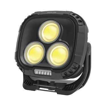 Green Lion Hyper Lume Working Light with 5400mAh Power Bank, 180&deg; Adjustable, Magnetic Attachment, 1000lm Brightness, Battery Indicator, USB-C Charging - Black