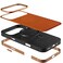 جراب Levelo Spirale PU الجلدي الهجين لهاتف iPhone 17 Pro Max، متوافق مع MagSafe، مقاوم للصدمات، إطار من سبائك الألومنيوم للكاميرا والحواف، تم اختباره ضد السقوط - برتقالي شروق الشمس