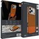 Levelo Cuir Leather Hybrid Case for iPhone 17 Pro , Strong Magnets &amp; MagSafe Compatible, Shock-Resistant Bumper, Aluminum Alloy Frame, Drop-Tested &ndash; Sunrise Orange