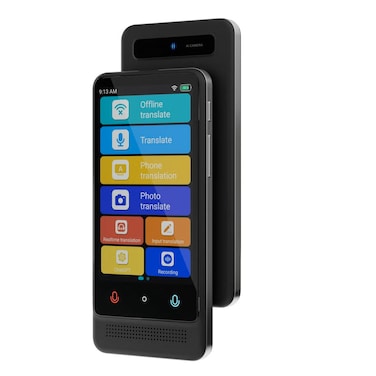 Powerology Fluente Smart Translator with Real-Time Voice &amp; Photo Translation, 137 Online &amp; 21 Offline Languages, AI Assistant, 4.01&rdquo; IPS Display, USB-C Rechargeable Portable Translator