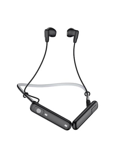 Powerology VOIX ENC Neckband Wireless Earphones, Hi-Fi Sound, 500mAh Battery, 60H Playtime &amp; Talktime, Magnetic Charging, Bluetooth V5.4, IPX5 Sweat &amp; Water Resistant, Secure-Fit Design, Black

