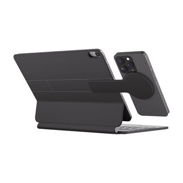 Powerology Dynaboard Wireless Keyboard Case for iPad Pro 11" (M4), RGB Backlighting, Multi-Gesture Trackpad, Auto Wake/Sleep, Magnetic Phone Holder, Bluetooth 5.1 &ndash; Black
