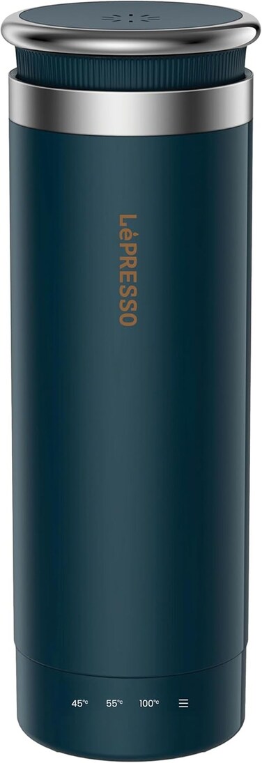 LePRESSO Portable Outdoor Electric Kettle, Adjustable Temperature Control, 96W Power, 300mL Capacity, Boil Dry Protection, Vacuum Double-Layer Insulation &ndash; Blue Teal

