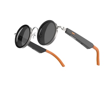 Porodo Lifestyle AI Bluetooth Smart Glass, UV400 Lenses, Open Ear Design, Bluetooth 5.2, Touch Control, Hands-Free Calling, 4H Playtime, Magnetic Charging - Orange &amp; Black
