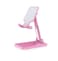 Porodo Desktop Phone &amp; Tablet Stand with Adjustable Telescopic Rod, Up to 12.9-inch Compatibility, 360&deg; Rotating Base, 350g Maximum Load, Anti-Slip Base, ABS &amp; Silicone Materials - Pink