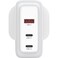 Powerology Lunex Series 3-Port Fast Charging Adapter with 100W PD USB-C Output, 18W QC USB-A Output, Multi-Device Charging, Powerful Laptop Charging, Universal Protocol Support &ndash; White
