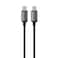كابل Powerology ZINCO 60W USB-C إلى USB-C، طوله 1 متر، تيار 3A، موصلات من سبائك الزنك، شحن سريع + مزامنة، مختبر للجودة – رمادي داكن
