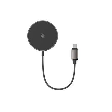 Powerology Zinco 15W Wireless Charging Pad, USB Wireless Charger with 5V/9V Power Delivery Support, Zinc Alloy Connector, Case Friendly, Tangle-Free Cable 1M (3.2FT) &ndash; Gray
