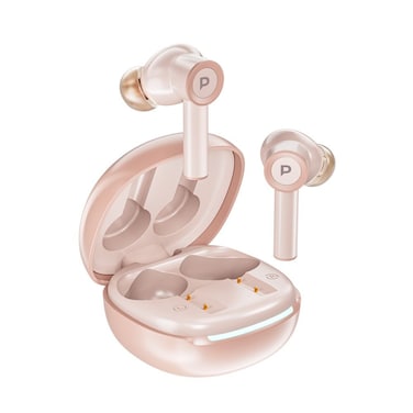 Powerology سماعات الأذن TWS Saba مع شحن سريع 3C، ميكروفون مزدوج، وقت تشغيل 5 ساعات (موسيقى)، وقت تحدث 3.2 ساعات، وقت شحن 1 ساعة، تحكم باللمس الذكي، ANC، صوت غامر – أبيض تيتانيوم
