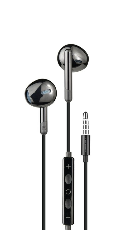 Powerology Stereo Headphone with 1.2M Wire, 14mm Audio Driver, Hi-Fi Audio, In-Line Control Button, Voice Assistant Support, 3.5mm Jack, Premium Sound for Everyday Listening &ndash; Black

