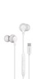 Powerology USB-C In-Ear Stereo Earphones, 10mm Driver, 94dB Sensitivity, In-Line Control Button, Voice Assistant Support, HD Sound Quality, Comfortable Fit for Music, Calls, and Podcasts &ndash; White
