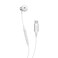 Powerology Type-C Mono Wired Earphones, HD Sound Quality, 14.2mm Powerful Audio Driver, In-Line Control Button, Ergonomic Fit, Hi-Fi Audio, Crystal-Clear Audio &ndash; White