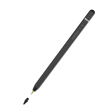 Porodo Smart Stylus Pen for iPad, 1.7mm Tip, Palm Rejection, Tilt Sensitivity, Zero Delay, Magnetic Attachment, 140mAh Battery, Type-C Charging, 10-12 Hours Working Time &ndash; Black

