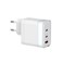 POWEROLOGY TRIPLE PORT PD 65W ADAPTER WITH USB-C*2 + USB-A + EU PLUG &ndash; WHITE