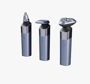 ماكينة حلاقة الشعر والأنف G-BLADE من GREEN LION، تصميم 3 في 1، شفرات من الفولاذ المقاوم للصدأ ومحرك 3000 دورة في الدقيقة، وقت تشغيل 90 دقيقة - رمادي