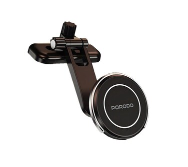 Porodo MagSpin حامل هاتف مغناطيسي، قابل للطي وقابل للتعديل، تثبيت مغناطيسي قوي، متوافق مع الهواتف من 60-90 مم، تثبيت على أسطح متعددة، دوران مرن – أسود
