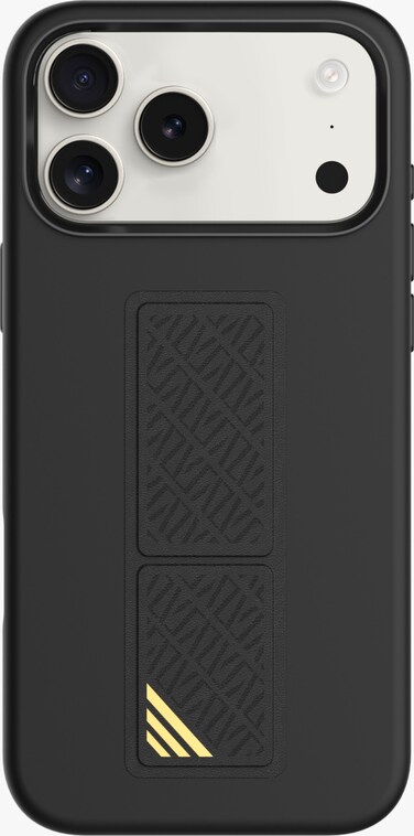 Levelo Morphix Silicone GripStand Case for iPhone 17 Pro Max , Hands-Free Viewing, Shock-Resistant, Microfiber Lining, Horizontal &amp; Vertical Stand &ndash; Black