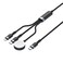 Porodo TrioLink 3-in-1 Charging Cable with 60W Type-C Output, 10W Lightning Output, 5W iWatch Charger Output, 1.2m Cable Length, Aluminum Alloy &amp; TPE Materials - Black