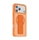 Green Lion Grip 360&deg; MagSafe Case for iPhone 17 Pro, 3500gs Impact Resistance, Foldable Stand, Leather Grip Strap, Camera Protection &ndash; Orange Titanium