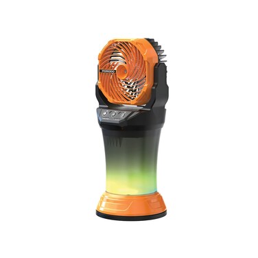 Porodo FreshPulse Portable Misting Fan with Cool Spray, 15000mAh Battery, 98 Hours Working Time, 2L Water Tank, Remote Control, RGB Lighting &ndash; Orange/Black
