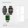 Green Lion Ridge Smart Watch with Magnetic Charging, Bluetooth Calls, Music Player, Health Monitoring - Silver / Green