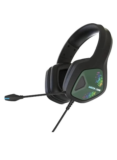 Green Lion Specter Gaming Headset &ndash; 50mm Audio Drivers, RGB Lighting, Virtual Surround Sound, Noise-Isolating Microphone, Comfortable Over-Ear Design for PC, PS5, PS4, Xbox &amp; Mobile