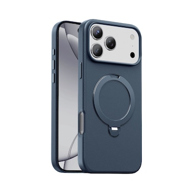 Green Lion Minster Leather MagSafe Case for iPhone 17 Pro Max &ndash; 360&deg; Rotatable Stand, Anti-Scratch &amp; Fingerprint, Camera Protection, Comfortable Grip &ndash; Blue