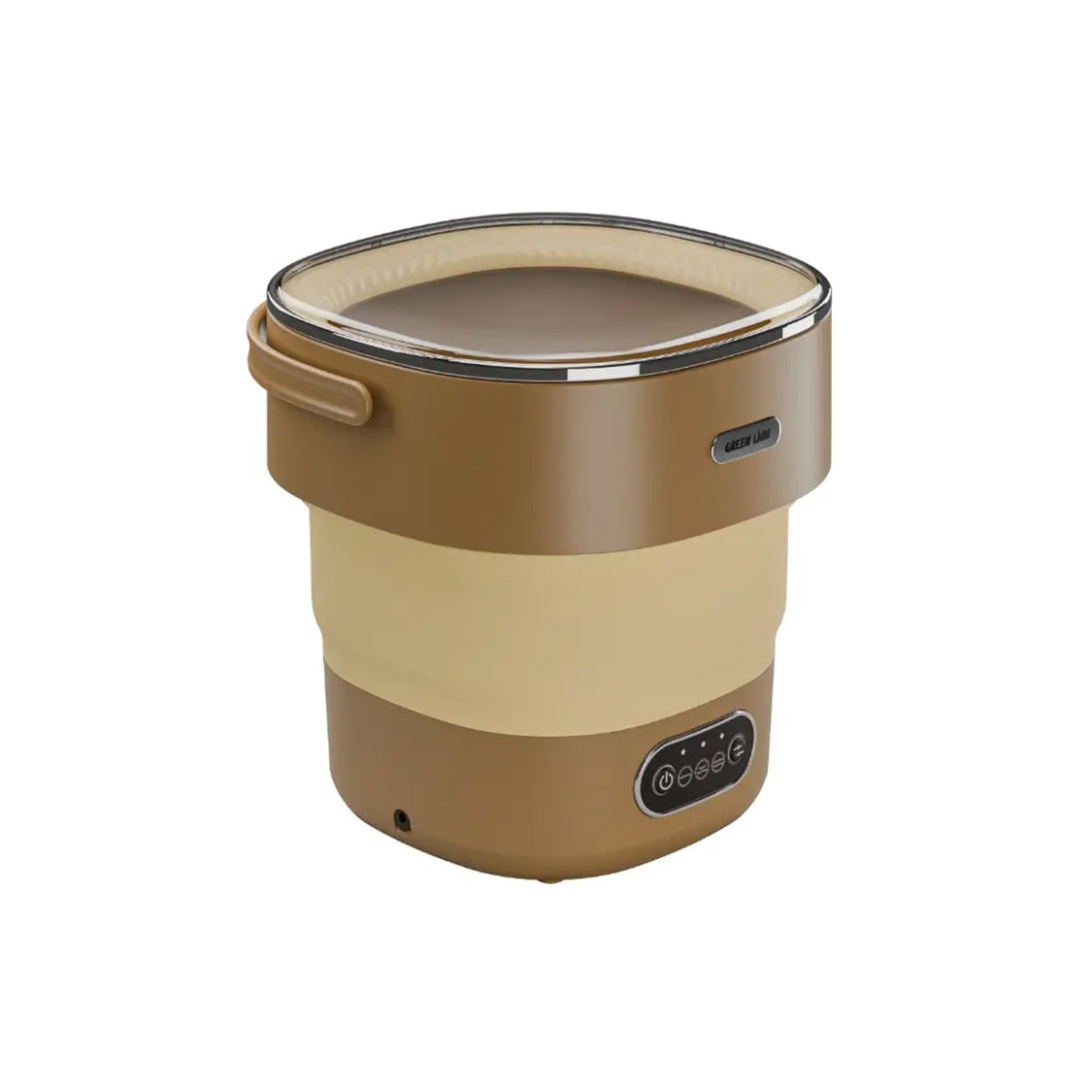 Green Lion Folding Mini Washing Machine 13L, Portable Foldable Washer with 3 Wash Modes, Compact Laundry Machine for Travel, Dorm, Baby Clothes, Low Noise & Energy Efficient (Khaki)
