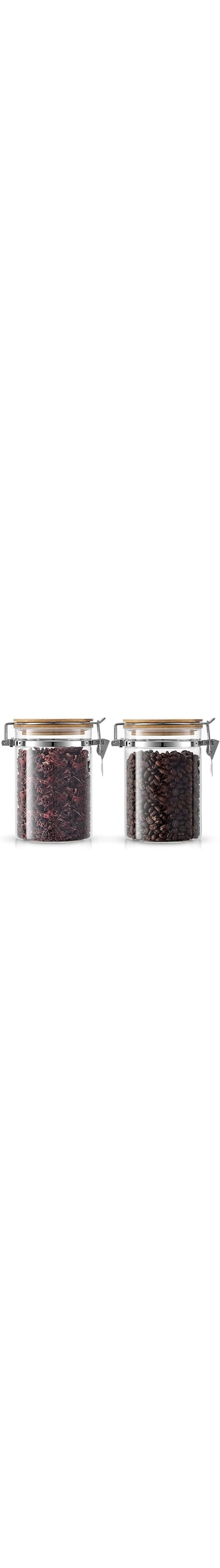 Glass Jars, Mason Jars With Bamboo Lids, Jar with Clamp Lids, Clear Pantry Organization and Storage Containers Ideal for Sugar, Honey, Coffee, Cookie, Candy, Cereals (2Pcs 900ml/27oz）