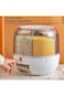 6-Grid 360&deg; Rotating Rice &amp; Grain Dispenser, 5KG Moisture-Resistant Storage Box with Lid