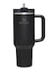 Stainless Steel 40oz Vacuum Insulated H2O Tumbler with Lid and Straw for Water, Iced Tea or Coffee, Smoothie, Black , 40 oz Stainless Steel.
