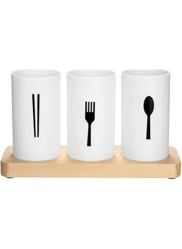 ALISSA Cutlery Holder Rack Flatware Organizer Drainer Chopstick Spoon Fork Storage Rack Kitchen Utensils Caddy Flatware Organizer For Kitchen