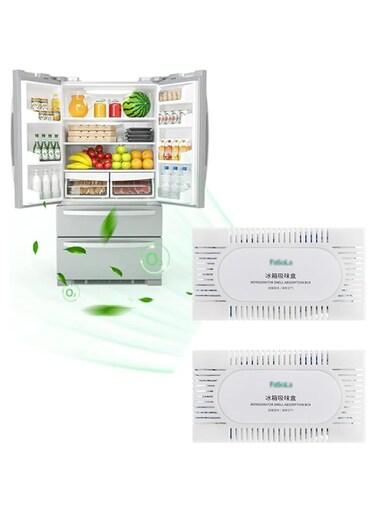 2 PCS Refrigerator Deodorizers,Natural Bamboo Activated Charcoal Refrigerator Eliminator Cabinet Wardrobe Shoes Deodorizers Mini Odor Fridges Eliminator Also for Freezers/Coolers And Lunch Boxes
