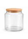 Bee Glass Storage Jar 800ML with Bamboo Lid Airtight Container - Clear Food Storage Jar for Kitchen, Snacks, Sugar, Coffee, Spices - Glass Canister with Silicone Seal for Fresh Storage