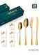 24-Piece Stainless Steel Cutlery Set Kitchen Utensil Set Western Tableware Suitable For Home Kitchen Restaurant Hotel Party Dining Picnic Dining Exquisite Packaging Gift Gold