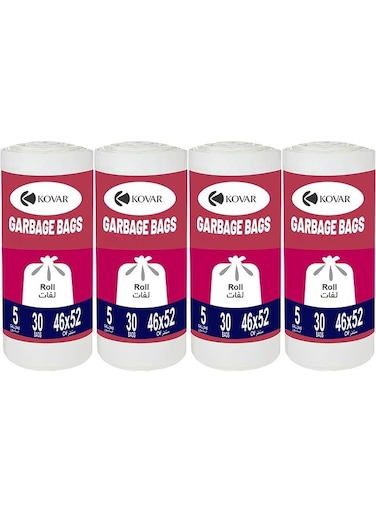 Biodegradable &amp; Antibacterial 5 Gallon Garbage Bags   Plastic Trash Bags   Leak-Proof Bin Bags for Wet &amp; Dry Waste   120 Pcs with 4-Pack Roll Set   Waste Bag for Indoor and Outdoor   46cm x 52cm