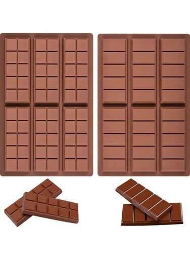 Silicone Moulds Chocolate Bar Sweet Moulds Candy Moulds Jelly Moulds Rectangle Baking Silicon Bakeware Mold Shape Soap Wax Flexible Baking Mould (6 Cell 10 Section)