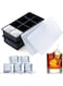 SLGOL Large Square Ice Cube Trays - SLGOL Silicone Ice Maker with BPA Free Removable Lids, 8 Square Cubes Flexible Stackable Easy Release Freezer Molds for Whiskey, Cocktails, and Mixed Drinks