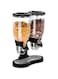 FEELINGS Double Cereal Dispenser, 3L+3L, Black   Dry Food &amp; Candy Dispenser   Countertop Cereal Organizer (31.5x16.5x38 cm)
