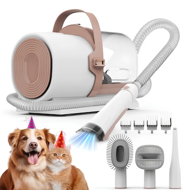 AIRROBO PG50 5 in 1 Pet Grooming Kit with Vacuum 11000Pa Suction Power Large 2.5L Dust Cup Multifunctional Grooming Tools and Advanced Filtration System