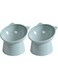 Pawtastic elevated bowl for wet cat food dry water raised tilted elevated protect spine and whisker fatigue (Grey 2 pieces)