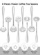 8 Pieces Flower Coffee Tea Spoons, Stainless Steel Sugar Spoons Tea Party Flower Fancy Tableware Set Stir Bar Creative Stirring Teaspoon, 8 Different Patterns, for Tea Party,Coffee Bar,Dessert &amp; Home Decorations (Silver)