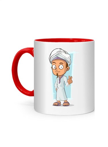 Styles Arabic Cartoon Printed Mug White/Red