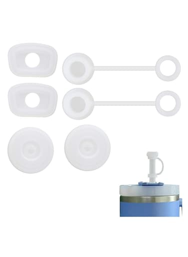 Spill Proof Straw Lid Set Compatible with Stanley Cups Includes 2 Straw Covers and 2 Stopper Caps 40oz 30oz