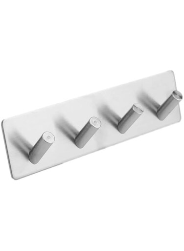 AMERTEER Adhesive Hook for Bathroom &amp; Kitchen   Stainless Steel Wall &amp; Door Hooks for Towel, Bathrobe, Loofah &amp; Kitchen Utensil Rack   No-Drill, Strong Hold Design for Ultimate Durability